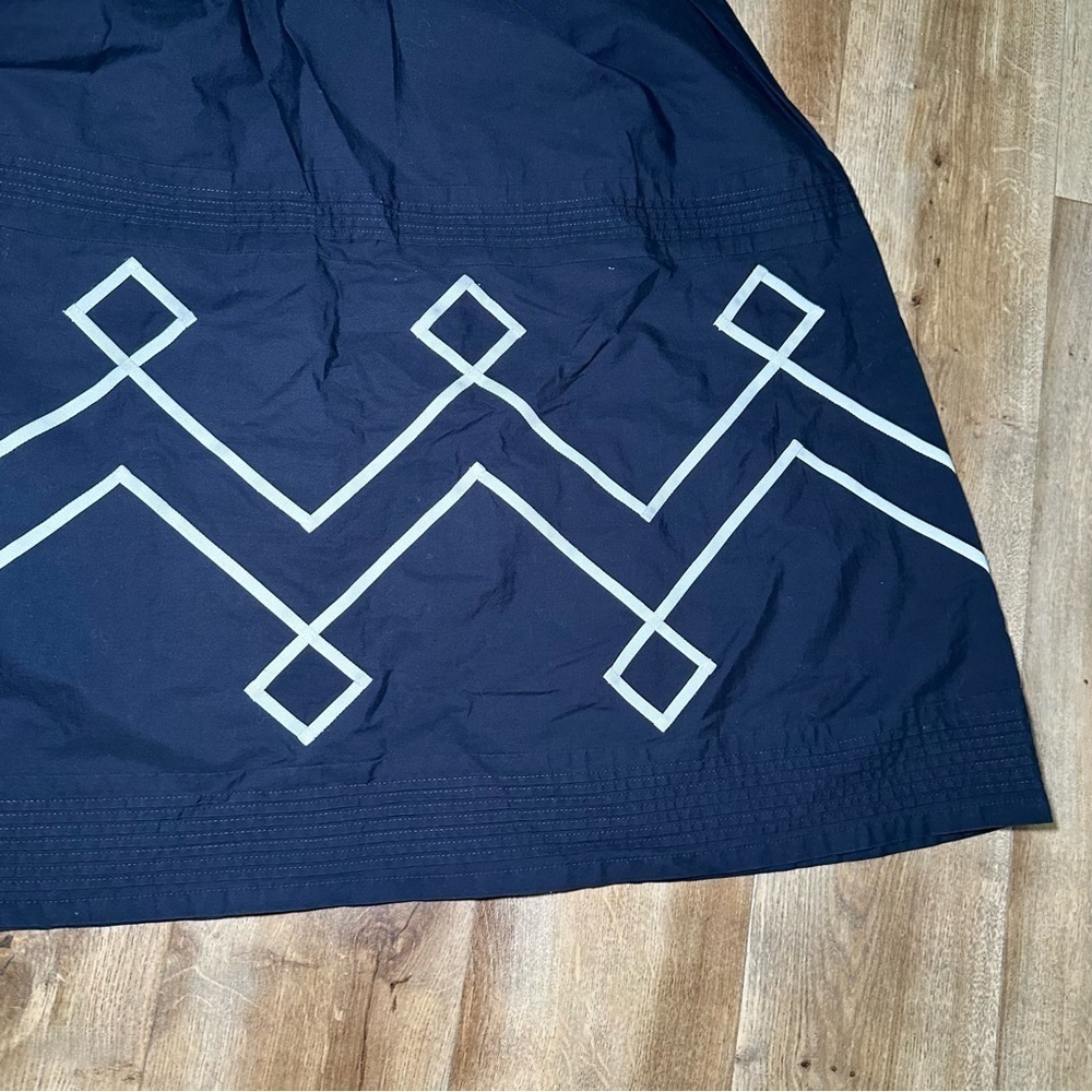 Loft Abstract Zig Zag Navy A-Line Skirt Size 6 - Picture 8 of 10